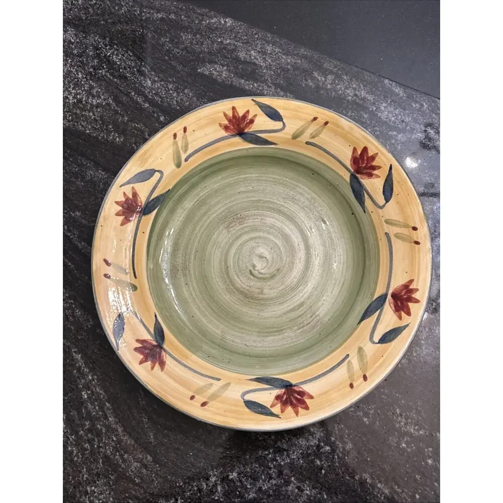 Pier 1 Elizabeth Stoneware Dinner Plate Handpainted Dishwasher Safe 11.5